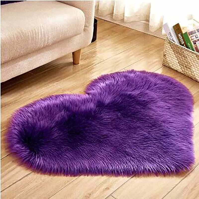 Plush Heart Shaped Bedroom Mat