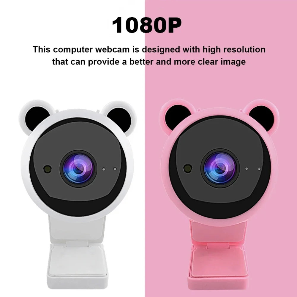 USB 1080P HD Cute Webcam With 90 Degree Wide Angle