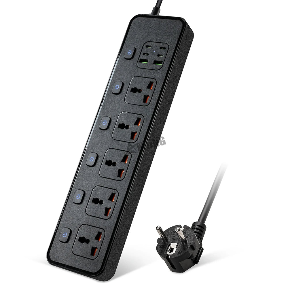 UK Plug Power Strip With USB AC Port Charge - 2M Extension