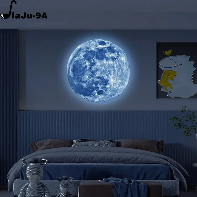 Aesthetic 3D Glow Luminous Moon Wall Sticker